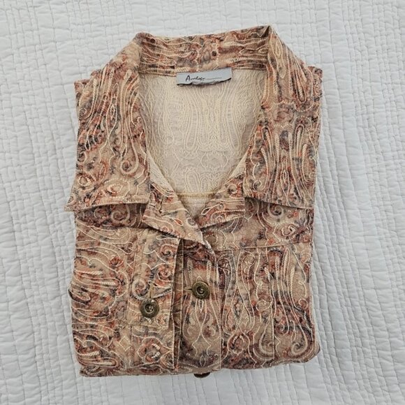 Analogy Multicolored Floral Embroidered Denim Jean Jacket EUC Women's Large - Picture 13 of 14